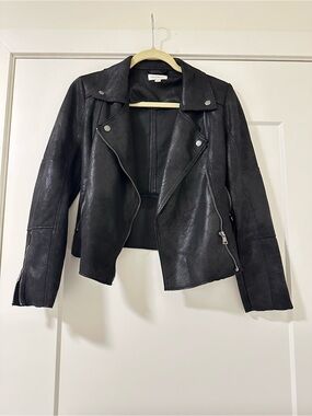 Evereve Black Faux Leather Moto Jacket